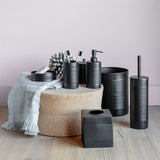 Global Explorer Ribbed Tissue Box Cover in Black