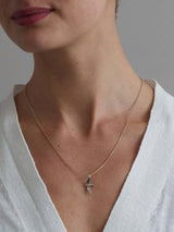 Alex Monroe Flying Swallow Necklace In Silver