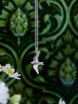 Alex Monroe Flying Swallow Necklace In Silver