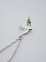 Alex Monroe Flying Swallow Necklace In Silver