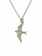 Alex Monroe Flying Swallow Necklace In Silver