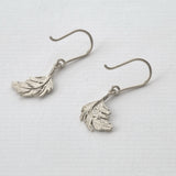 Alex Monroe Little Feather Hook Earrings In Silver