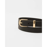 Pieces PCMyra Slim Gold Buckle Belt In Black