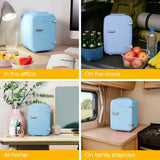 Abode Mini Fridge In Blue, 4L
