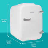 Abode Mini Fridge In White, 4L