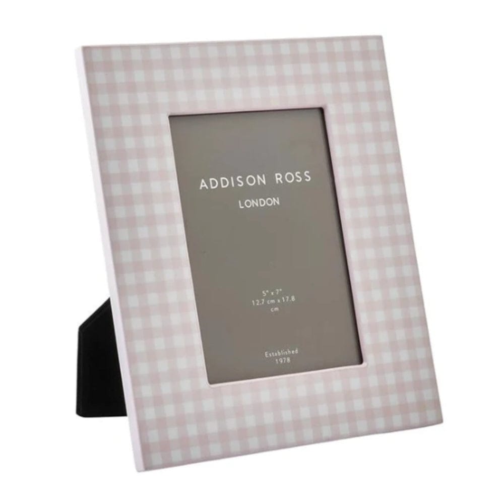 Addison Ross Lacquer Photo Frame In Pink Gingham, 5x7