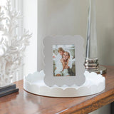 Addison Ross Scalloped Lacquer Photo Frame In Chiffon, 5x7