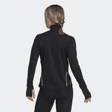 Adidas Women's Fast Running Half-Zip Long Sleeve Top In Black