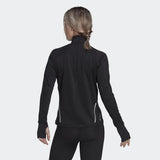 Adidas Women's Fast Running Half-Zip Long Sleeve Top In Black