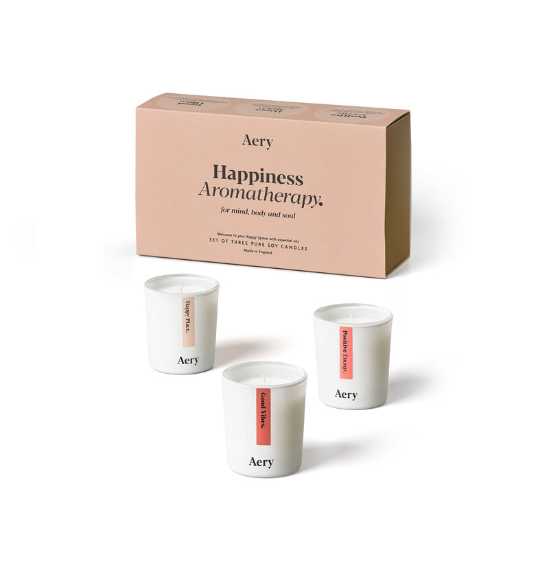 Aery Happiness 3 x Candle Votive Gift Set