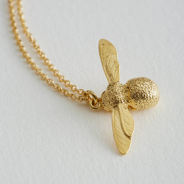 Alex Monroe Baby Bee Necklace in Gold