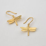 Alex Monroe Dragonfly Hook Earrings in Gold