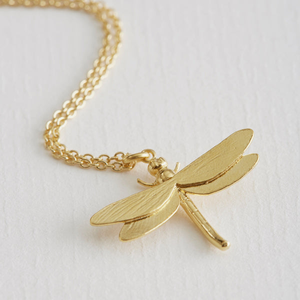 Alex Monroe Dragonfly Necklace in Gold