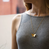 Alex Monroe Duke of Burgundy Butterfly Necklace in Gold