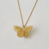 Alex Monroe Duke of Burgundy Butterfly Necklace in Gold