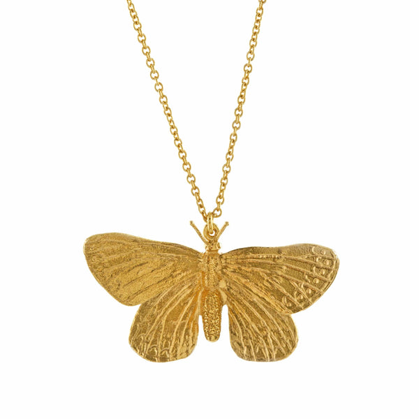 Alex Monroe Duke of Burgundy Butterfly Necklace in Gold