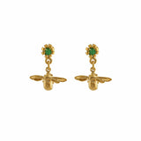 Alex Monroe Earth Day Bee Earrings in Gold