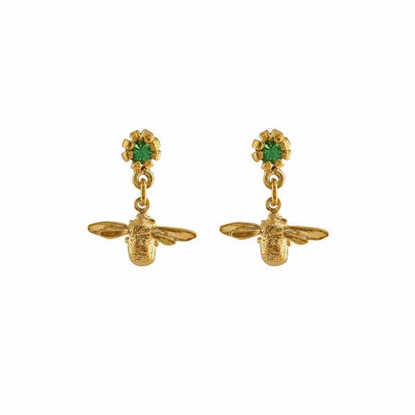 Alex Monroe Earth Day Bee Earrings in Gold