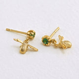 Alex Monroe Earth Day Bee Earrings in Gold