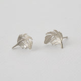 Alex Monroe Feather Stud Earrings in Silver