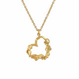 Alex Monroe Floral Heart Necklace with Itsy Bitsy Bee in Gold