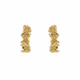 Alex Monroe Floral Huggy Hoops with Itsy Bitsy Bee in Gold