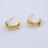 Alex Monroe Floral Huggy Hoops with Itsy Bitsy Bee in Gold