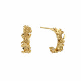 Alex Monroe Floral Huggy Hoops with Itsy Bitsy Bee in Gold