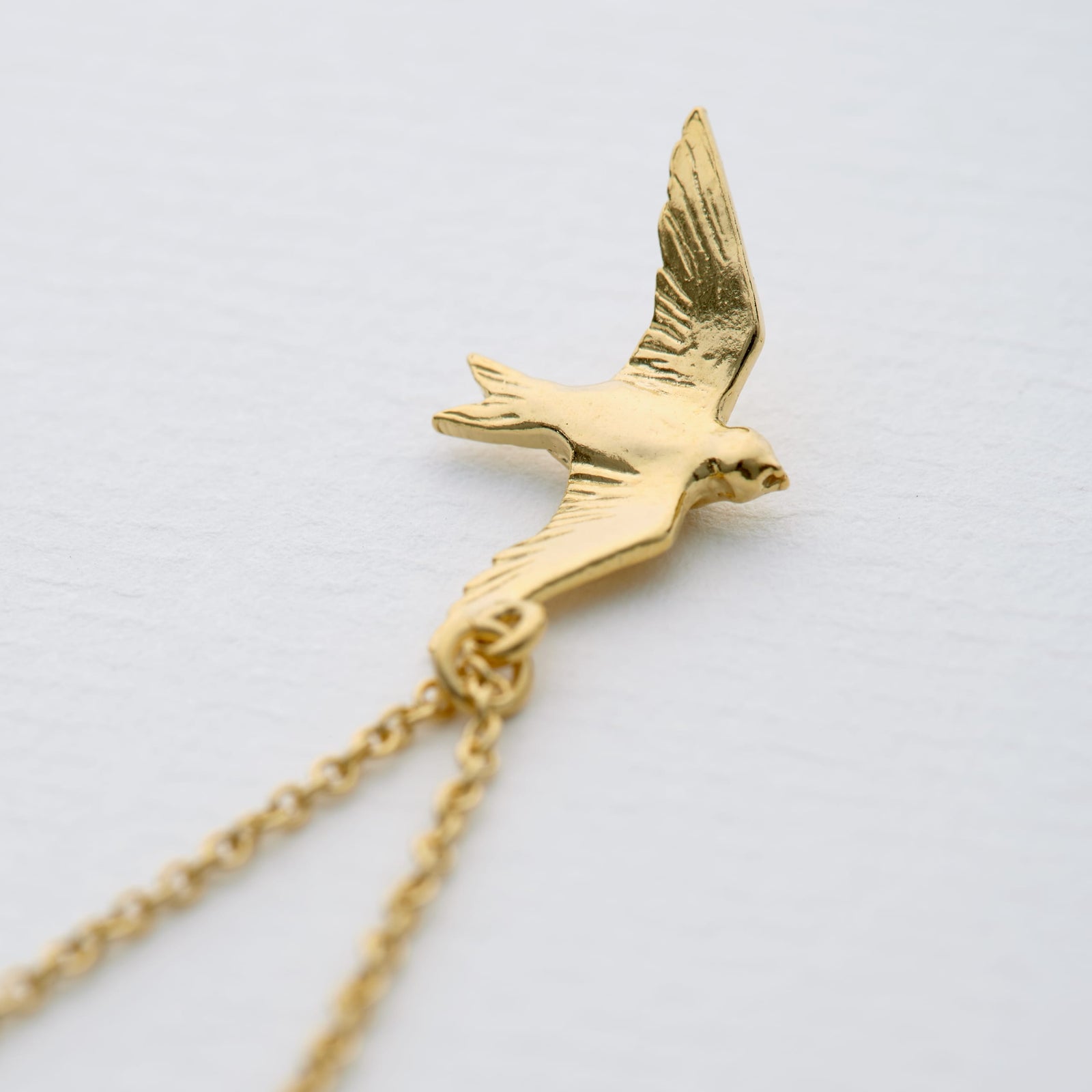 Alex Monroe Flying Swallow Necklace in Gold