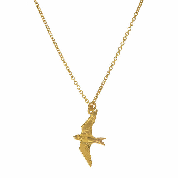 Alex Monroe Flying Swallow Necklace in Gold