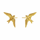Alex Monroe Flying Swallow Stud Earrings in Gold