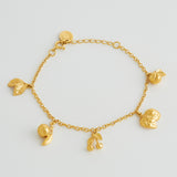 Alex Monroe Fruit Medley Charm Bracelet in Gold