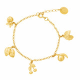 Alex Monroe Fruit Medley Charm Bracelet in Gold