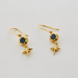 Alex Monroe Guiding Star Blue Topaz Hook Earrings in Gold
