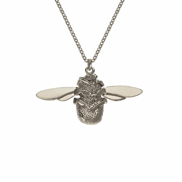 Alex Monroe Large Bee Necklace in Silver