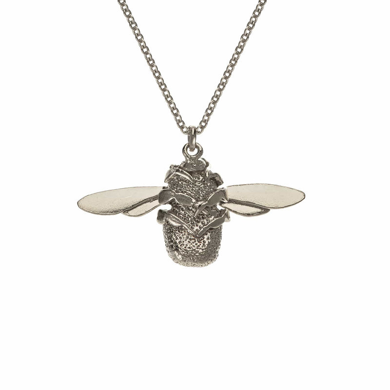 Alex Monroe Large Bee Necklace in Silver