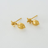 Alex Monroe Lemon Blossom Stud Earrings with Lemon Drops in Gold
