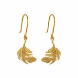 Alex Monroe Little Feather Hook Earrings in Gold