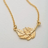 Alex Monroe Little Feather Inline Necklace in Gold