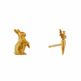 Alex Monroe Rabbit & Carrot Asymmetric Earrings in Gold