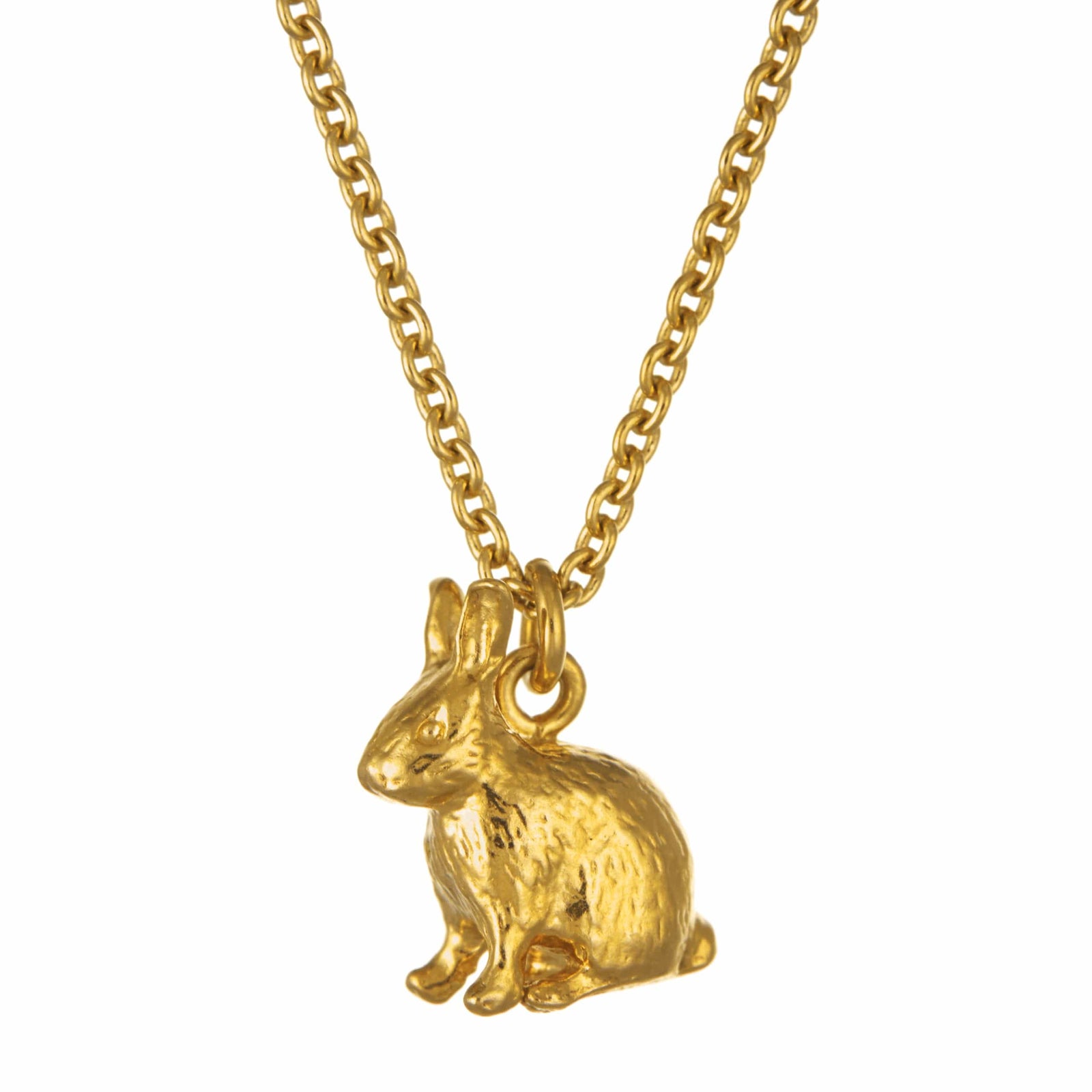 Alex Monroe Sitting Bunny Necklace in Gold