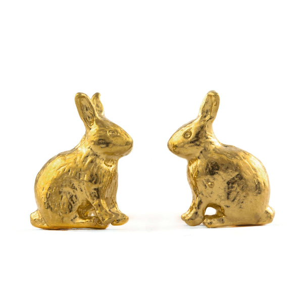 Alex Monroe Sitting Bunny Stud Earrings in Gold