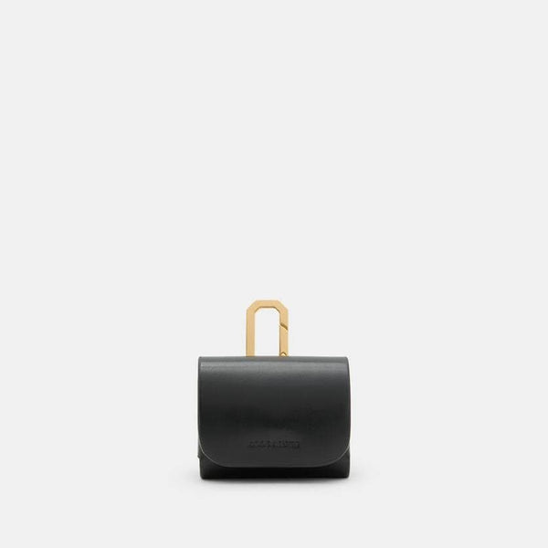 AllSaints AirPod Leather Case in Black