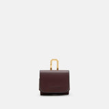 AllSaints AirPod Leather Case in Burnt Red
