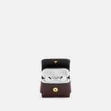 AllSaints AirPod Leather Case in Burnt Red