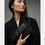 Allsaints Ezra Leather Quilted Crossbody Bag in Black