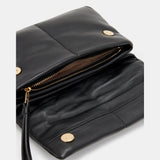 Allsaints Ezra Leather Quilted Crossbody Bag in Black