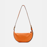 Allsaints Half Moon Leather Crossbody Bag in Pyrole Orange
