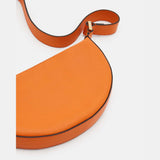 Allsaints Half Moon Leather Crossbody Bag in Pyrole Orange