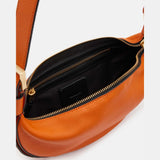 Allsaints Half Moon Leather Crossbody Bag in Pyrole Orange